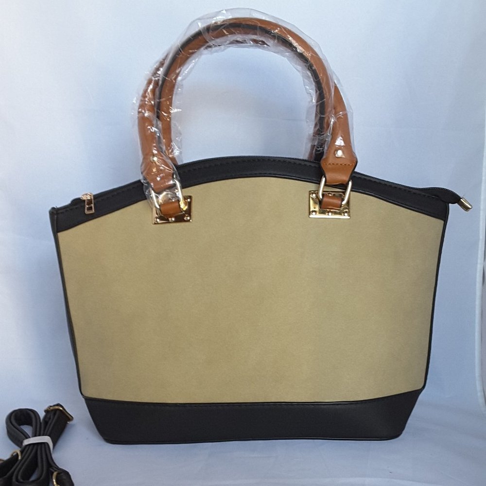FAUX LEATHER & SUEDE PURSE